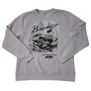 Men's Licensed Relaxed Fit Moto Graphic Soft Fleece Crew - Ash